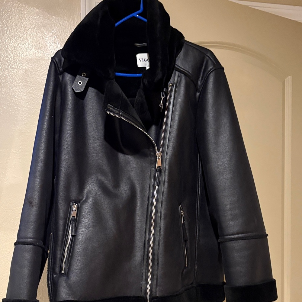 Vigoss Women's Black Leather Jacket